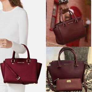Michael Kors Selma Medium Top Zip Satchel & Wallet